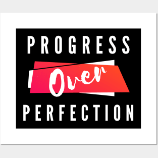 Progress Over Perfection, Motivational Slogan Posters and Art